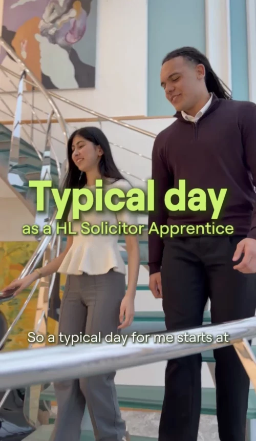 Solicitor apprentices Nurangis and Jaden talk us through a typical day from office work to study days at university. Get a behind-the-scenes look at what you could get up to as a solicitor ap